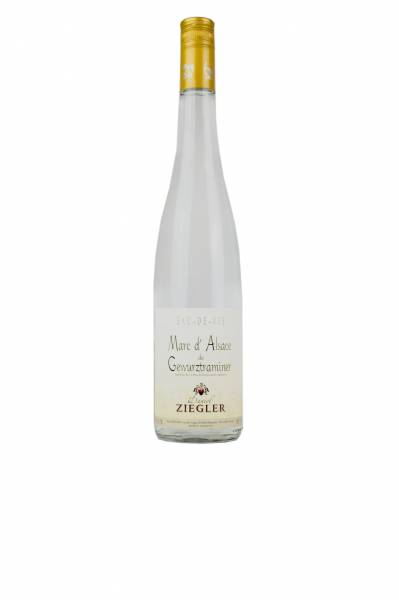 Eau de vie de Marc de Gewurztraminer de la maison Ziegler Fernand du village viticole d'Hunawihr