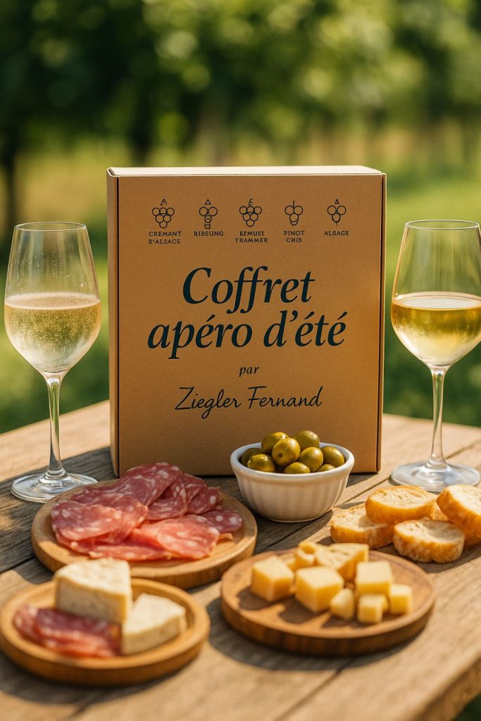 ☀️ Coffret apéro d’été par Ziegler Fernand à Hunawihr : 3 vins d’Alsace à partager au soleil
